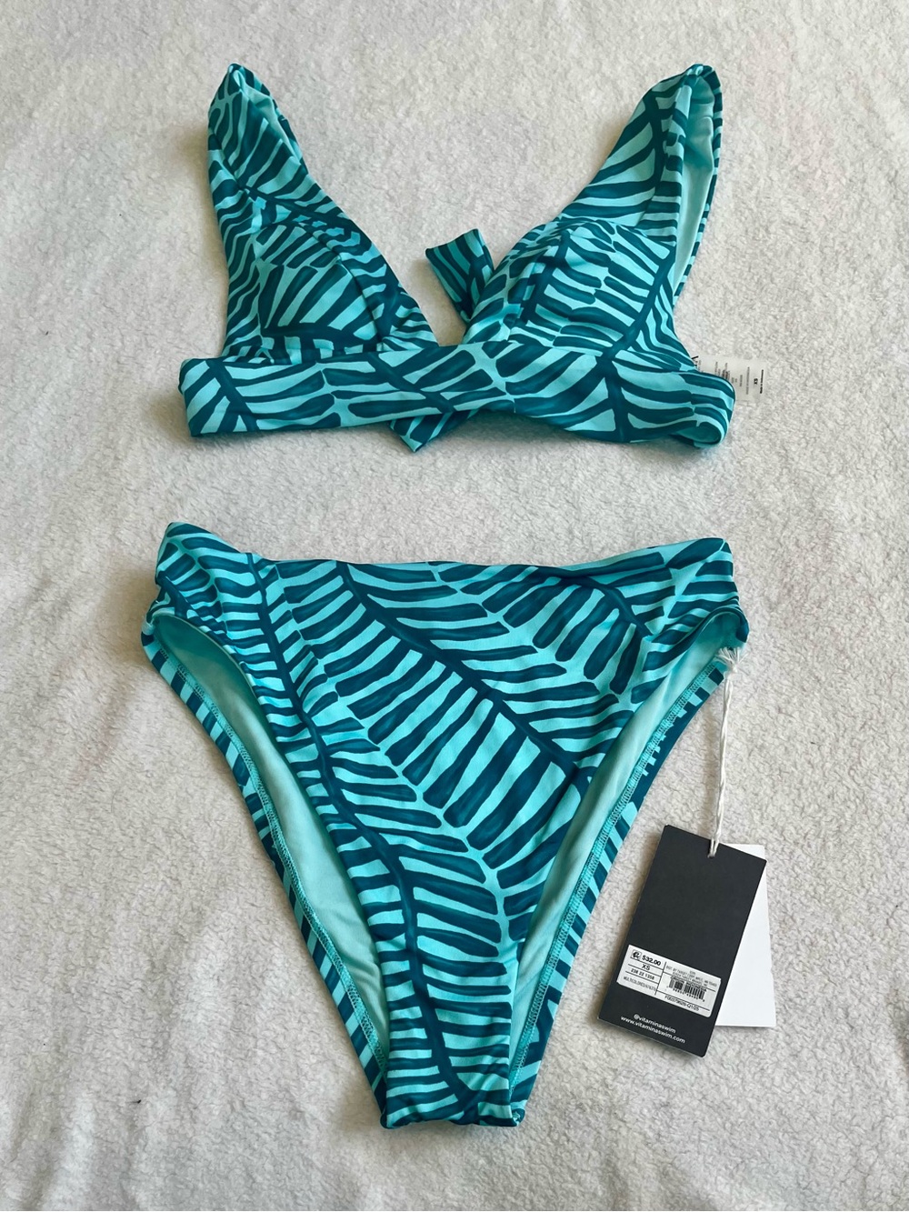 Vitamin A Women's Teal Leaf-Print Bikini Set - Teal